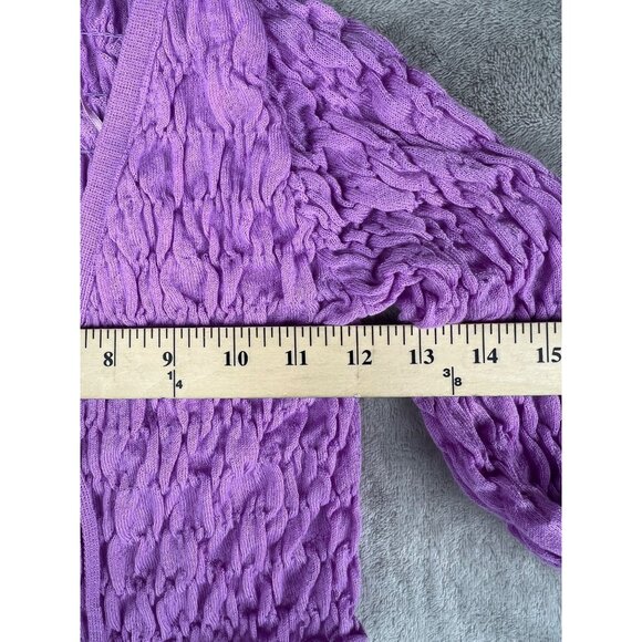Free People Scrunchy Shrug Purple Long Sleeve Cropped Tie Front Cardigan Size XS - Picture 8 of 14